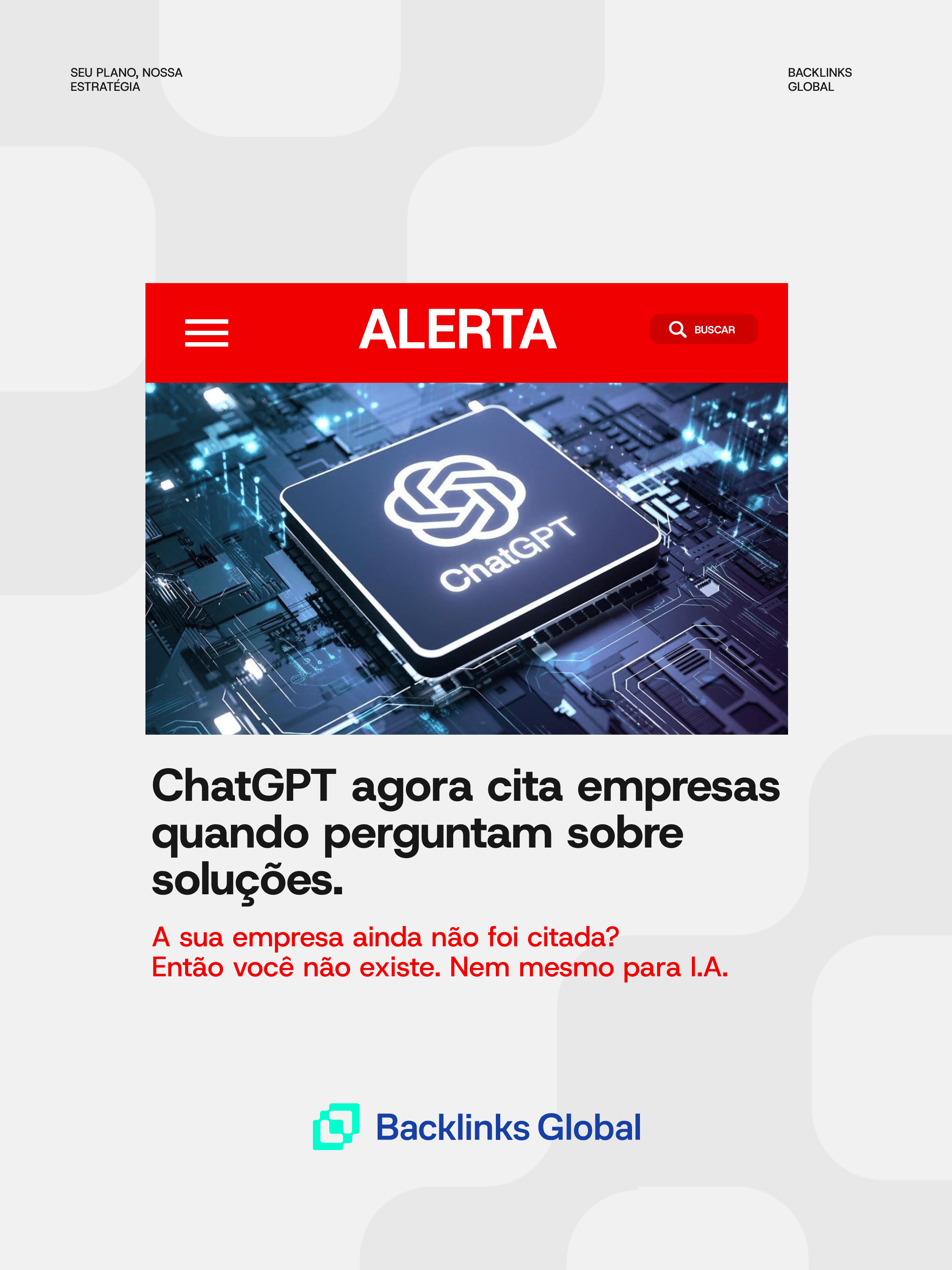 Backlinks Global visual: SEO, GEO, AI visibility, PR and media strategy.